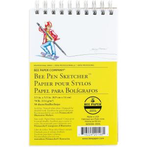 imageBee Paper Company Pen Sketchers Pad 85 by 85Inch312inch x 512inch  50 Sheet Wire Bound Pad