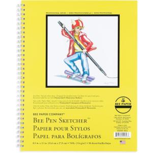 imageBee Paper Company Pen Sketchers Pad 85 by 85Inch812inch x 11inch  50 Sheet Wire Bound Pad