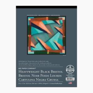imageBee Paper Black Bristol Pad 11quot14quot11inch x 14inch  12 Sheet Tape Bound Pad