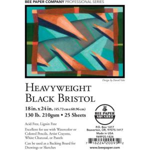 imageBee Paper Black Bristol Pad 11quot14quot18inch x 24inch  25 Sheet Pack