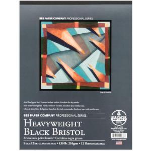 imageBee Paper Black Bristol Pad 11quot14quot9inch x 12inch  12 Sheet Tape Bound Pad
