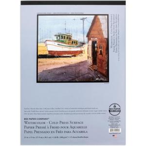 imageBee Paper Cold Press 90 Pound Watercolor Paper Pad 9Inch by 12Inch140 lb  11inch x 15inch  15 Sheet Tape Bound Pad