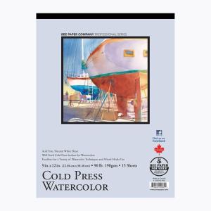 imageBee Paper Cold Press 90 Pound Watercolor Paper Pad 9Inch by 12Inch90 lb  9inch x 12inch  15 Sheet Tape Bound Pad