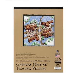 imageBee Paper  11quotx 14quot Gateway Deluxe Tracing Vellum Paper Pad 25 Sheets9inch x 12inch  25 Sheet Tape Bound Pad