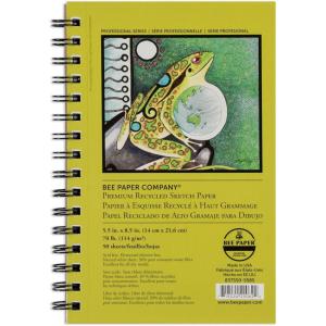imageBee Paper  55quotx 85quot Premium Recycled Sketching Paper Pad 50 Sheets512inch x 812inch  50 Sheet Wire Bound Pad
