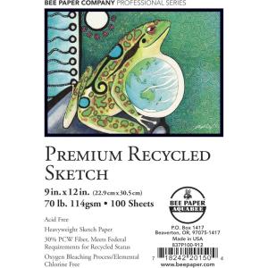 imageBee Paper  55quotx 85quot Premium Recycled Sketching Paper Pad 50 Sheets9inch x 12inch  100 Sheet Pack