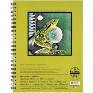 imageBee Paper  55quotx 85quot Premium Recycled Sketching Paper Pad 50 Sheets9inch x 12inch  50 Sheet Wire Bound Pad