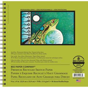 imageBee Paper  55quotx 85quot Premium Recycled Sketching Paper Pad 50 Sheets9inch x 9inch  50 Sheet Wire Bound Pad