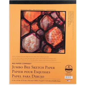 imageBee Paper  11quotx 14quot Jumbo Bee Sketch Paper Pad 125 Sheets11inch x 14inch  125 Sheet Tape Bound Pad